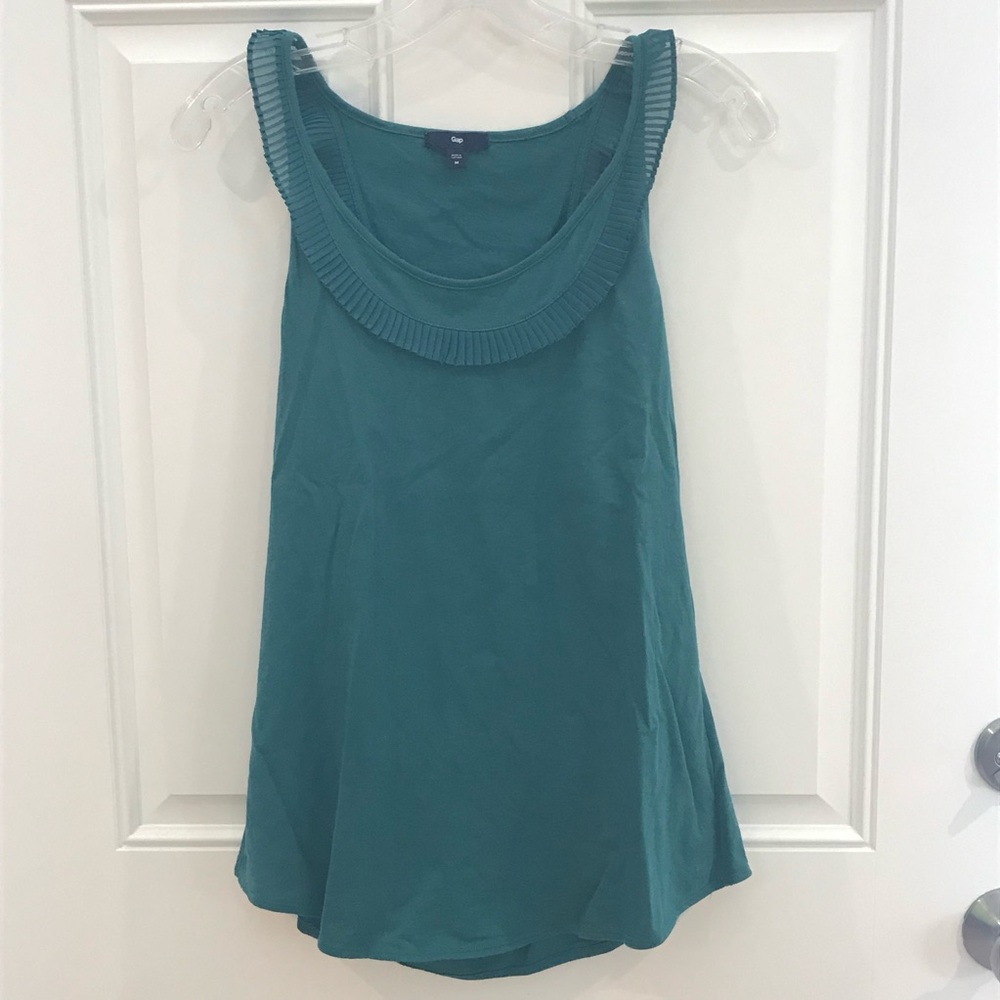 GAP Turquoise Tank *Pleated Accent*